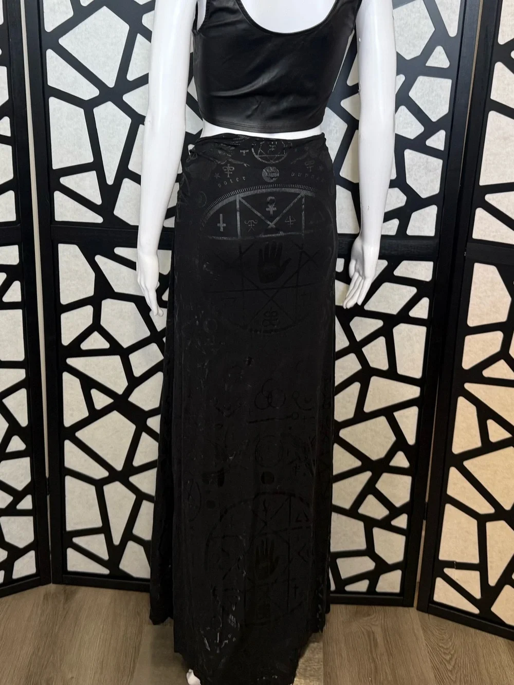 Killstar - Occult Print Black Maxi Skirt - Rare / Discontinued - M